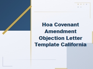 Hoa Covenant Amendment Objection Letter Template