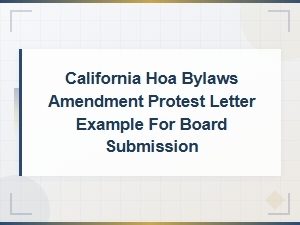 California Hoa Bylaws Amendment Protest Letter Template